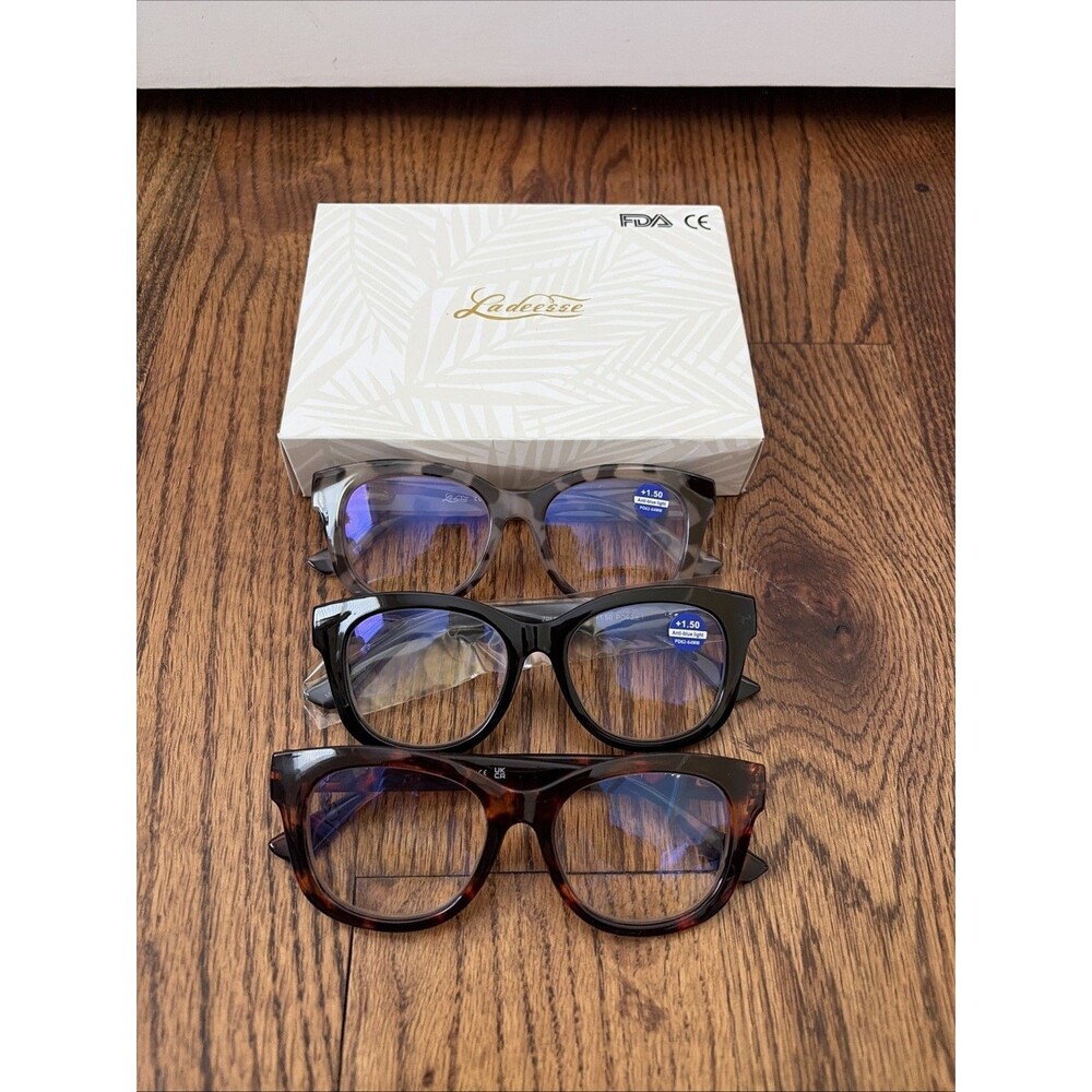 3 Pack Men Women's Round Tortoise Shell Reading Glass +1.50 New In Box